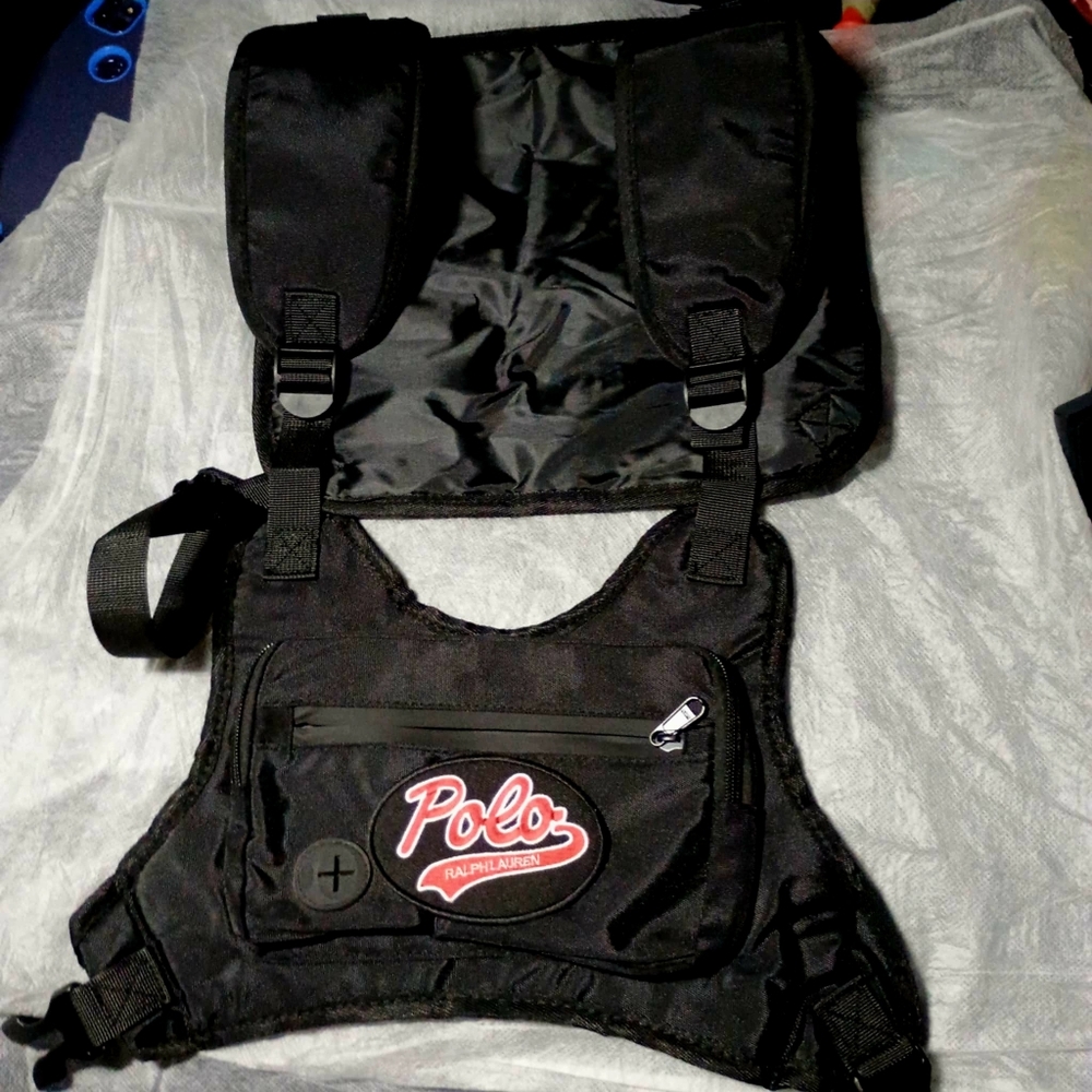 Polo Black Tactical Chest Rig, Great To Prevent Theft And Keep Hands Free New